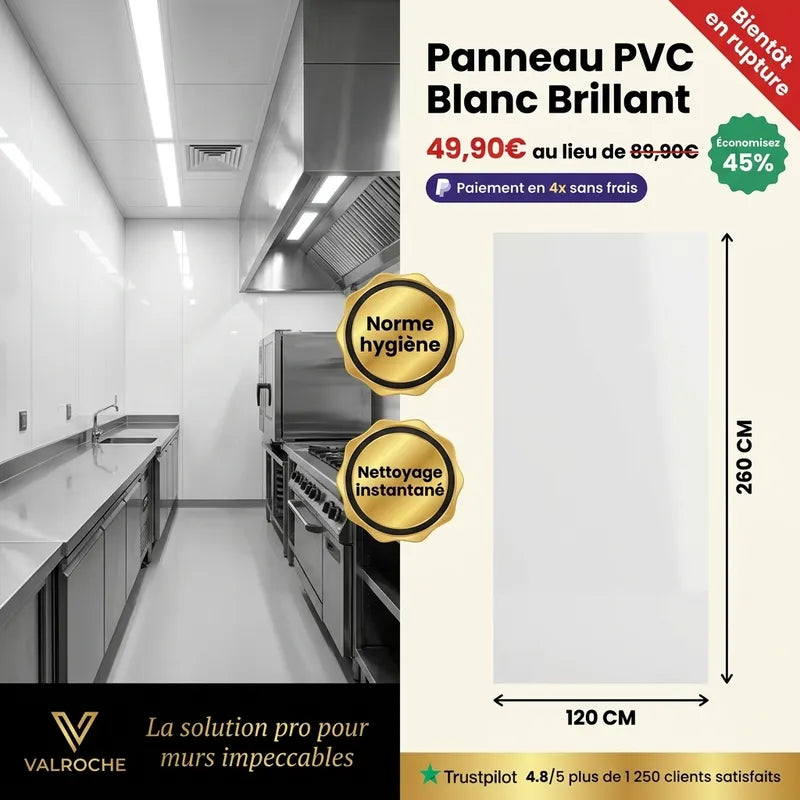 Publicité Val Roche : panneau PVC blanc brillant