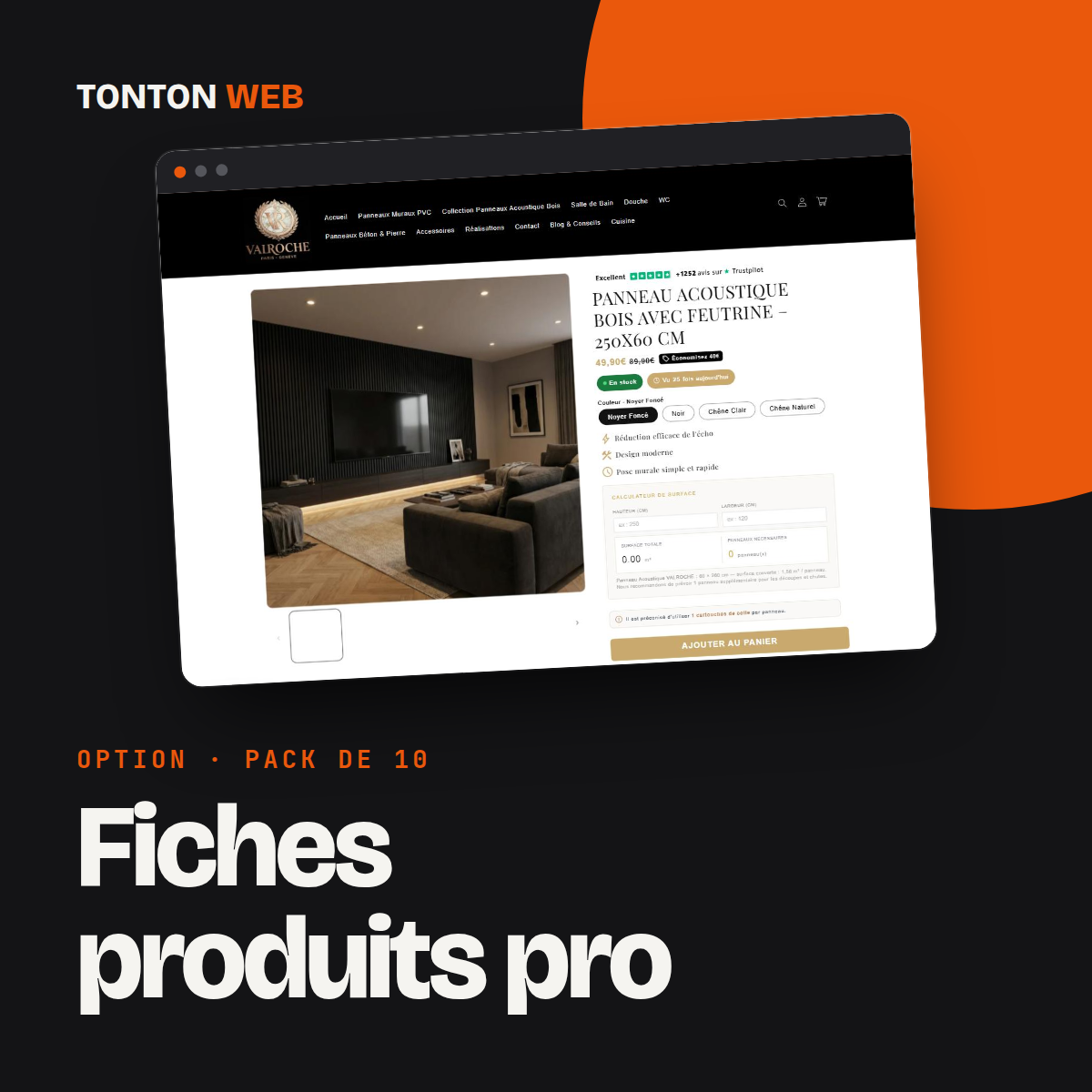 Tonton Web : Fiches produits pro (pack 10)