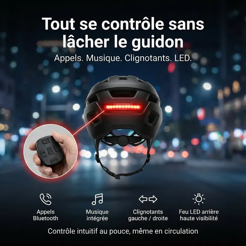 Publicité pour un casque de vélo connecté